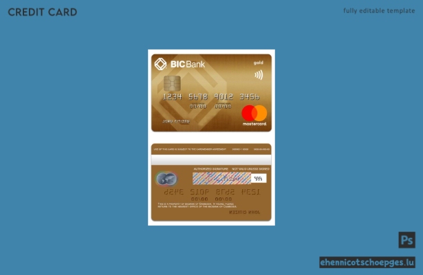 Beispielvorschau der BICBank Gold Mastercard aus Kambodscha